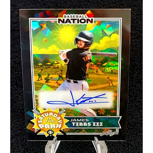 2025 James Tibbs 1/1 Auto Saturday in the Park Los Angeles Dodgers Top Prospect